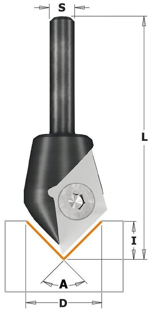 IGM | V-Nutfräser 90° Ø23x11 / Schaft Ø8 mm Produktbild 