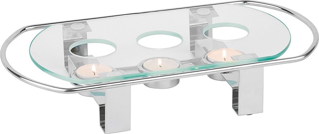 APS Speisenwärmer 3 flammig Glasplatte 34x18x6cm 35065 Immagine del prodotto 