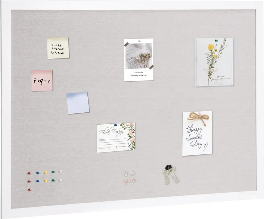 Tableau mural pour organiser votre bureau 1124x824mm en liège et lin