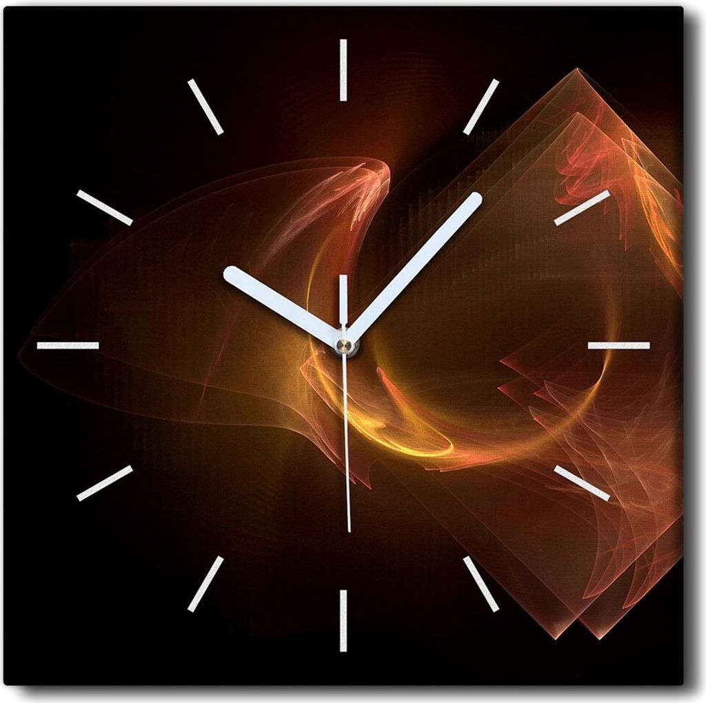 Coloray Uhr auf Leinwand 30x30 cm Wand Uhr Dekoration Wohnzimmer Segeltuch weiße Zeiger -Fractal Art Art Art.