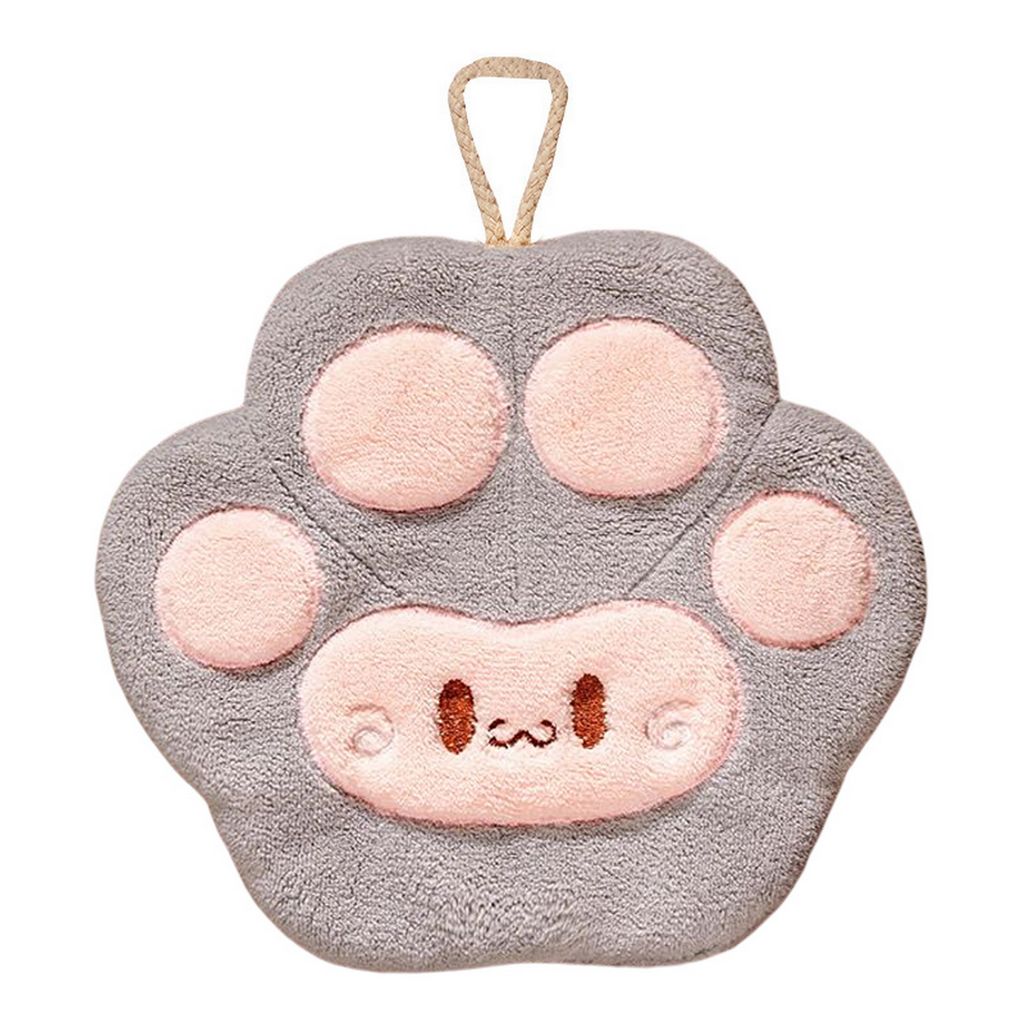 Handtuch super saugfähig Mikrofaser Hocheffizienz Kontrastfarbe Hangsschleife Trockene Hände Koralle Fleece Cartoon Katze Pfotenform Reinigung Ha...