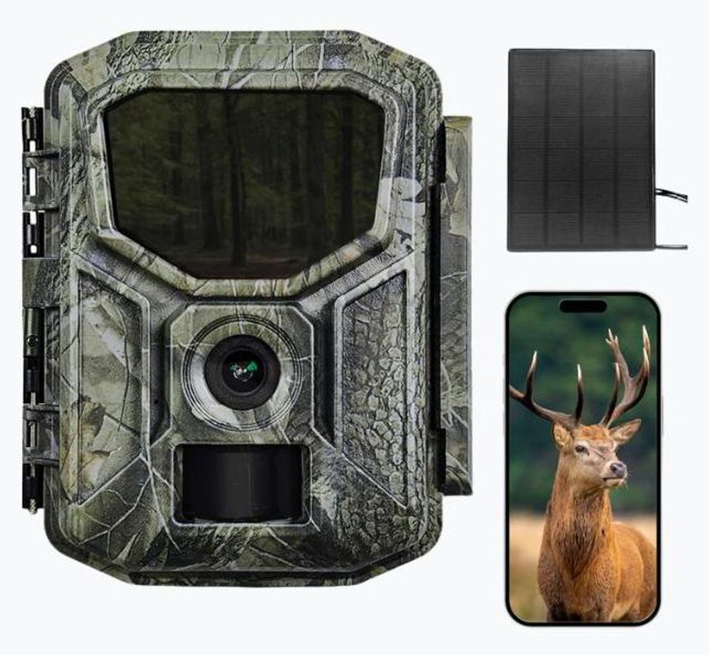 Siltcon® Wildcamera met Zonnepaneel & Oplaadbaar - 8K Ultra Productafbeelding 
