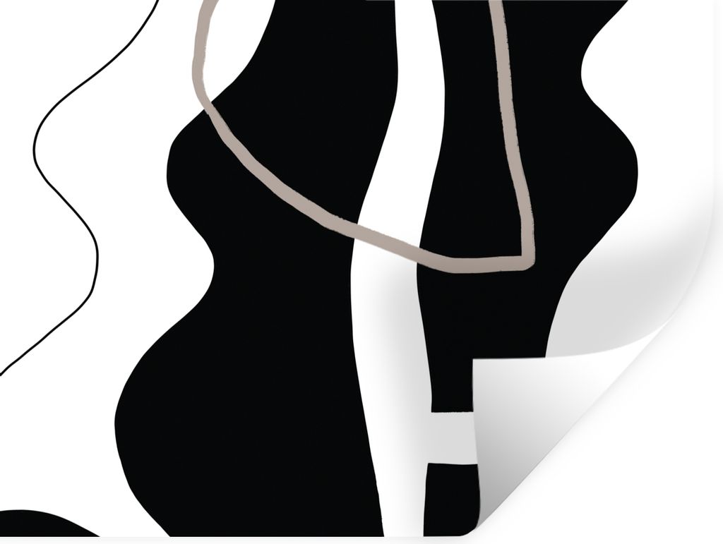 MuchoWow Wandtattoo Wandsticker Wandaufkleber Abstrakt - Minimalismus - Design 40x30 cm Selbstklebend und Repositionierbar - Faltenfrei