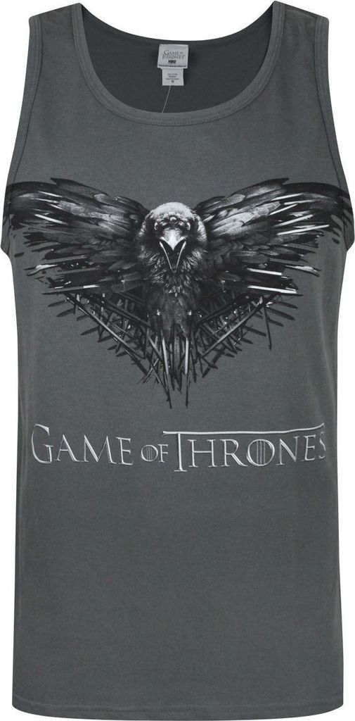 Game of Thrones - "Three Eyed Raven" Ärmelloses Top für Herren NS5690 (S) (Anthrazit)