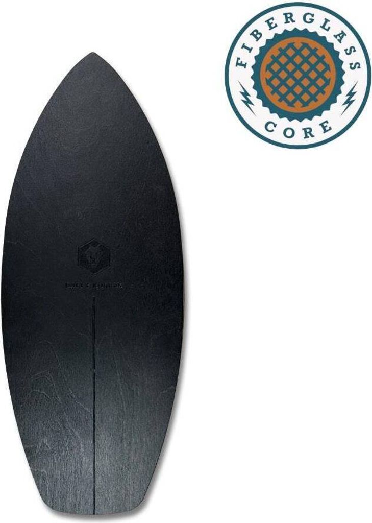 Daffy Boards Surf Style Balance Board mit Fiberglas-Kern - Design: Black