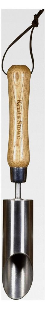 Zwiebelpflanzer – Blumenzwiebel-Pflanzer aus Edelstahl mit Eschenholzgriff, Länge: 30 cm