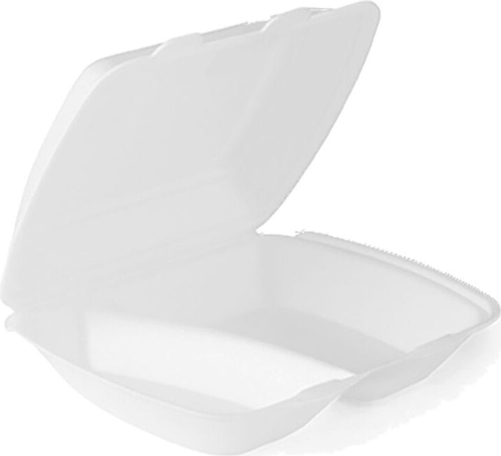 200 Menüboxen / Lunchboxen HP4 Bagasse 245x210x72 mm weiß 2-geteilt