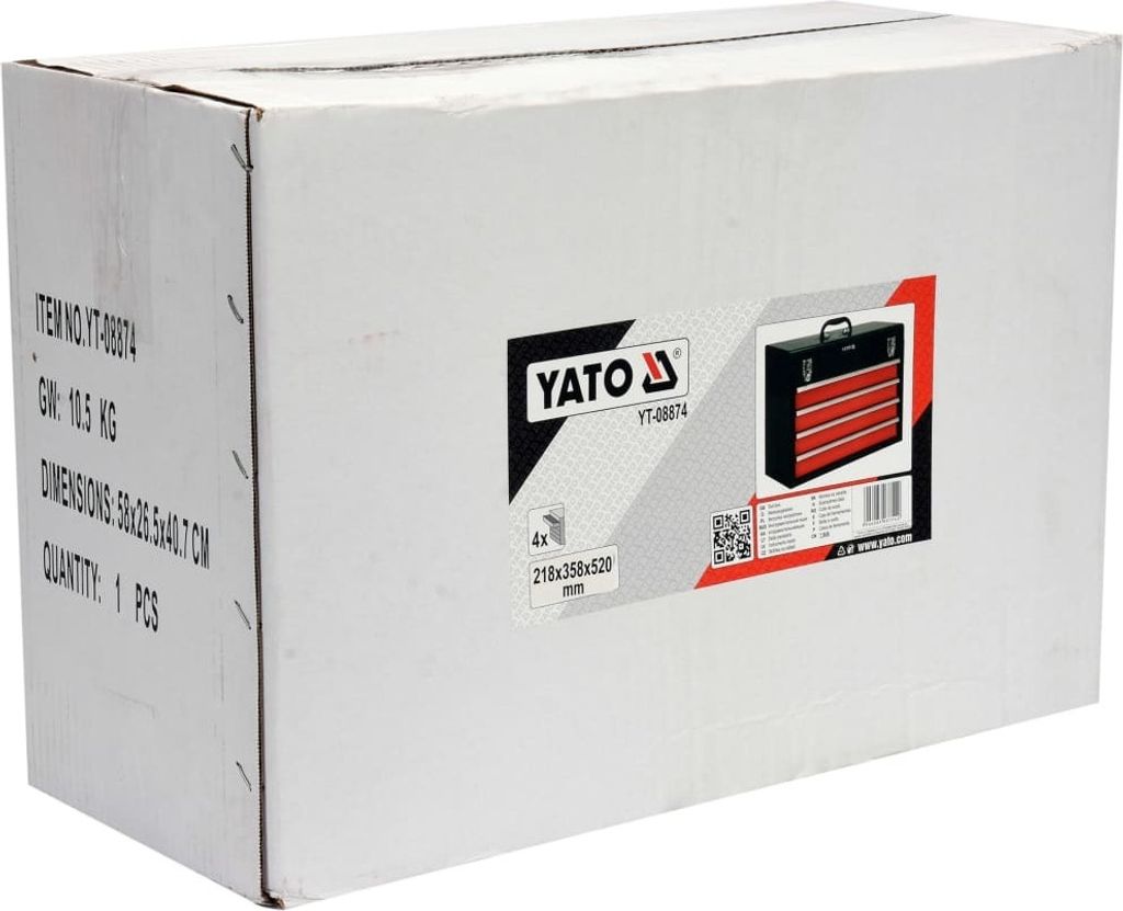 Box na nářadí, kufr na nářadí kovový 218x360x520 mm se 4 Obrázek produktu 