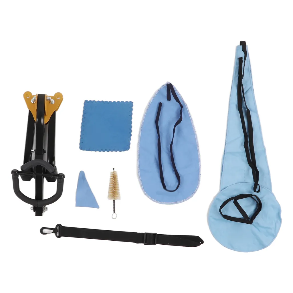 Support saxophone alto en acier noir robuste et kit écouvillon pro