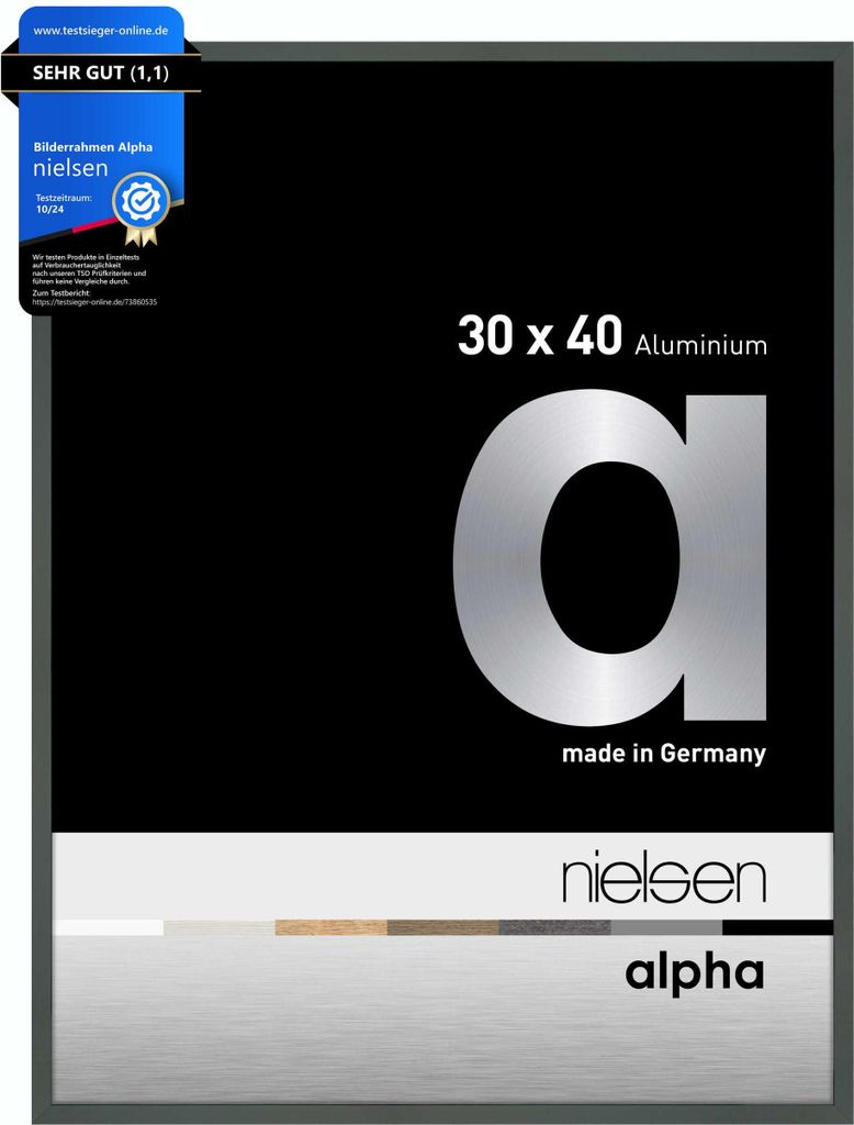 nielsen Aluminium Bilderrahmen Alpha, 30x40 cm, Platin Produktbild 