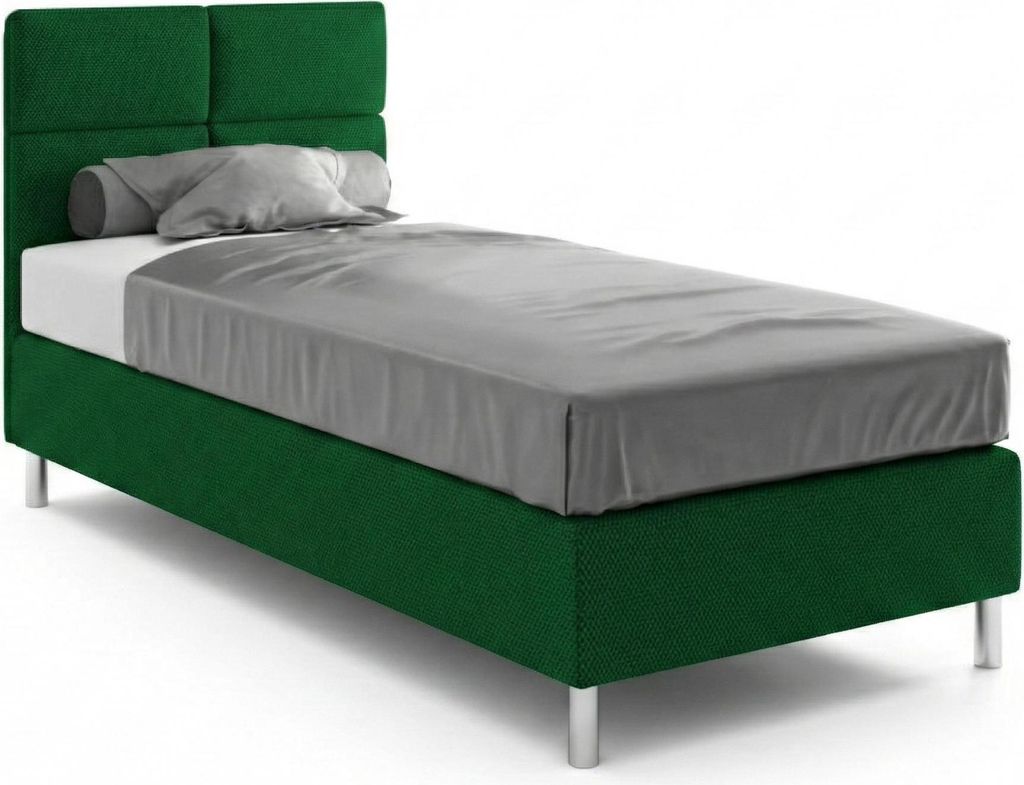 Hotelbett 90x200 cm - Grün - Polsterbett für Hotels und Pensionen - Boxspringbett - Wasserabweisend - Als Doppelbett Stellbar - SIMI