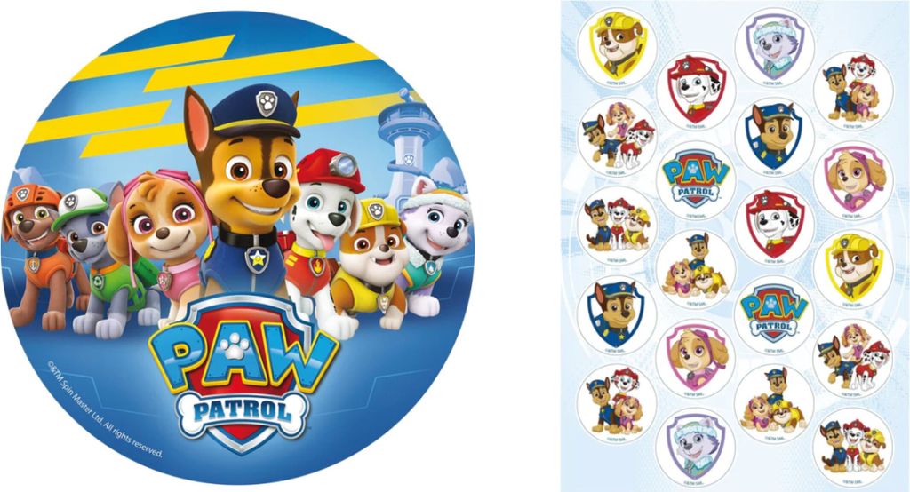 2er Set Paw Patrol Tortenaufleger + Muffinaufleger Produktbild 
