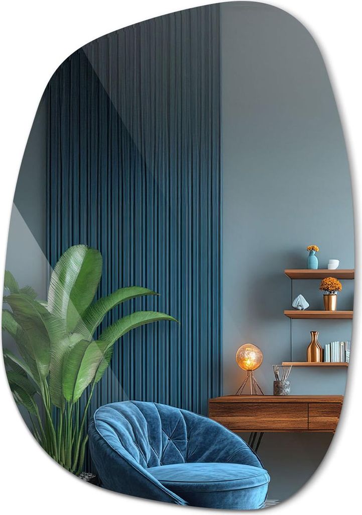 Unregelmäßiger Design Wandspiegel 55,1x38,2 cm – Rahmenloser Spiegel – Badezimmerspiegel, Flurspiegel, moderner Wandspiegel