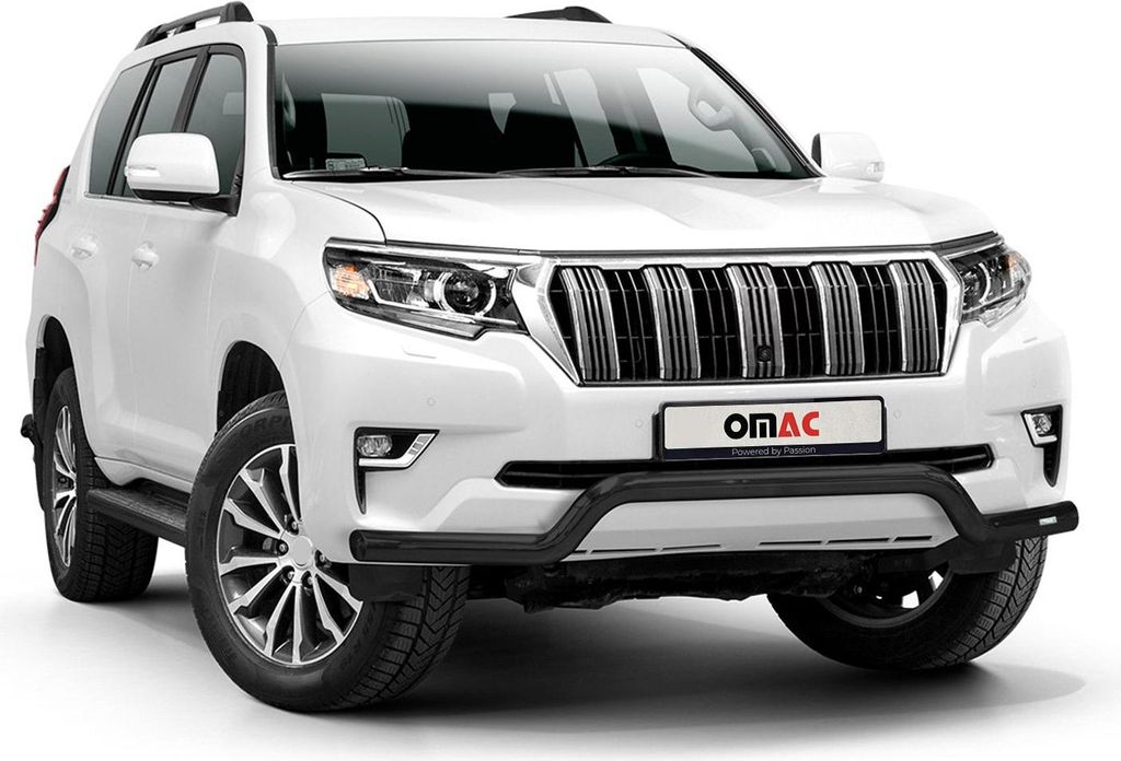 Edelstahl Frontschutzbügel für Toyota Land Cruiser 150 2017-2022 ABE Schwarz