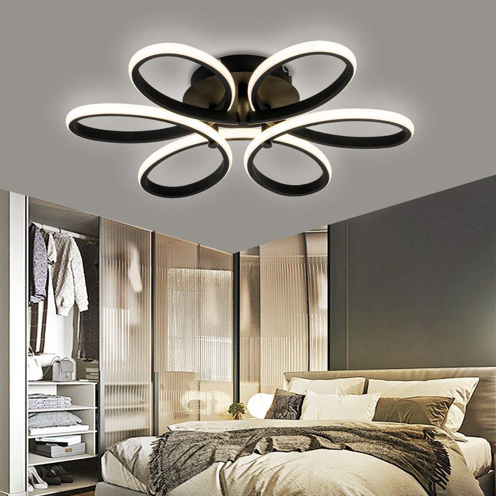 LED Deckenleuchte Deckenlampe APP Smart Lampe Google Assistant Alexa usw.  20W Schwarz dimmbar Wohn Schlafzimmer Lampe Fernbedienung mitgeliefert