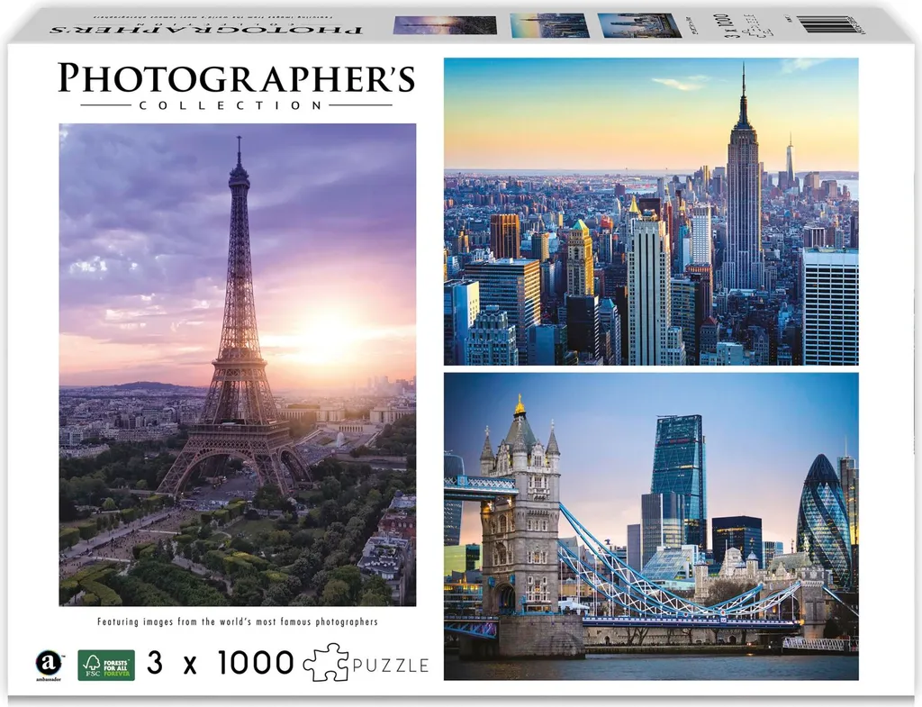 Ambassador Wahrzeichen Puzzle 3x1000 Pièces Monuments Célèbres du Monde