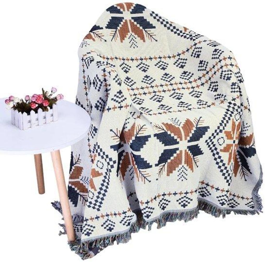 Geometrische Bankdekens mit Bohemian Stil, Babydekens, 2-fach, für Wohnzimmer und Schlafzimmer.