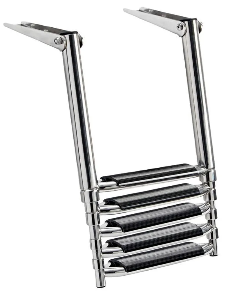 Échelle de coupée pour bateau télescopique inox AISI316 large noire