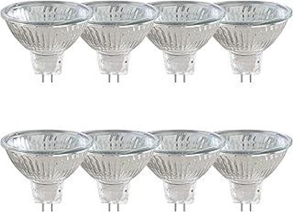 Caldarax 8 Stück MR16 GU5.3 20W 12V Halogenstrahler, Dimmbar 2700K Warmweiß, 210LM, Halogen Reflektor Glühbirne, Halogen Spot, GU5.3 Bi-Pin Base...