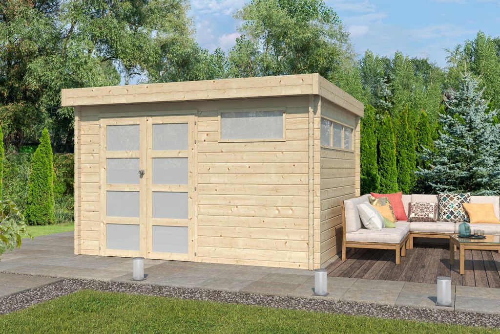 Flachdach Gartenhaus Modell Nelo 44 A