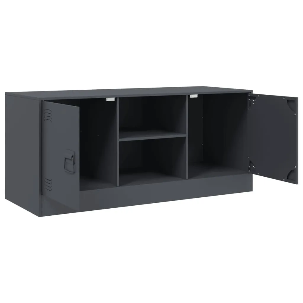 The Living Store Mobile TV antracite 99x39x44 cm in acciaio - 8