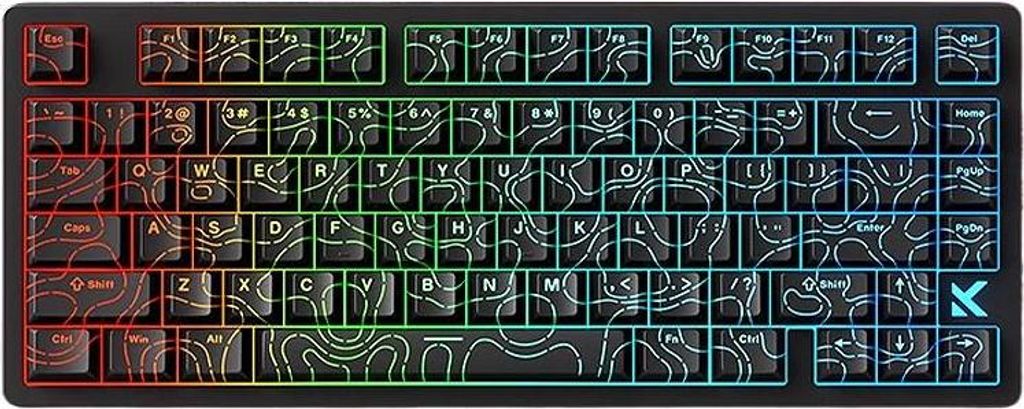 Jet 75 - Mechanische Gaming-Tastatur - Bluetooth Kabellos - 88 Tasten - Englisches Layout - Schwarze Schalter - RGB-Beleuchtung - Braun