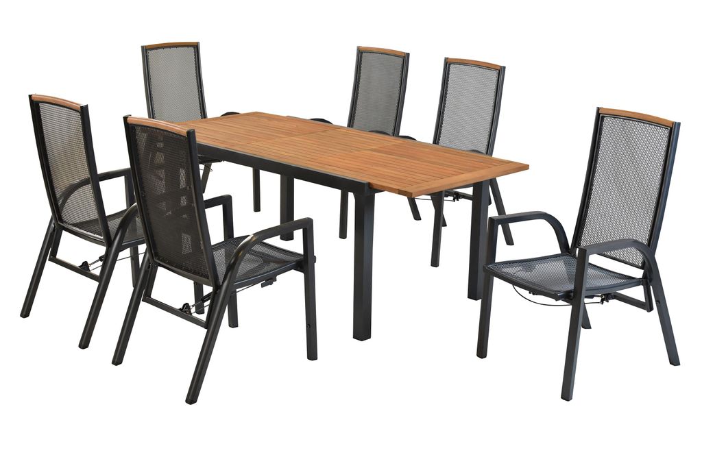 Merxx Gartenmöbel Set Tilos 7tlg., 6 verstellbare Sessel, Produktbild 