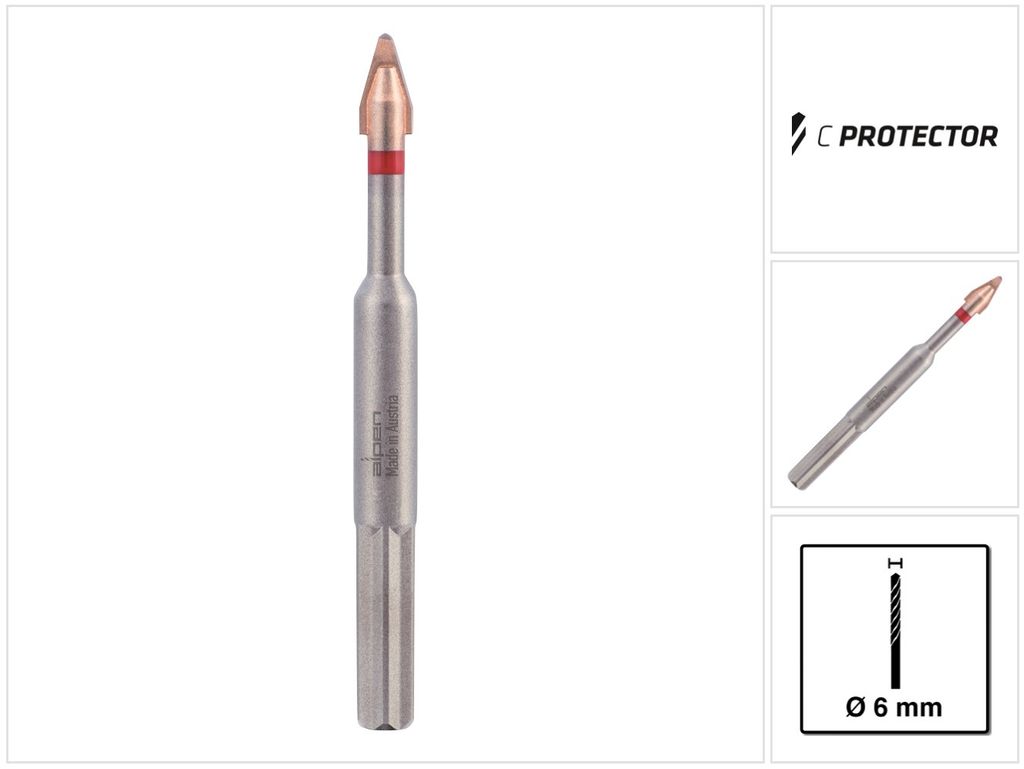 Alpen-Maykestag Feinsteinzeug-Fliesenbohrer C PROTECTOR 6.0 PLT