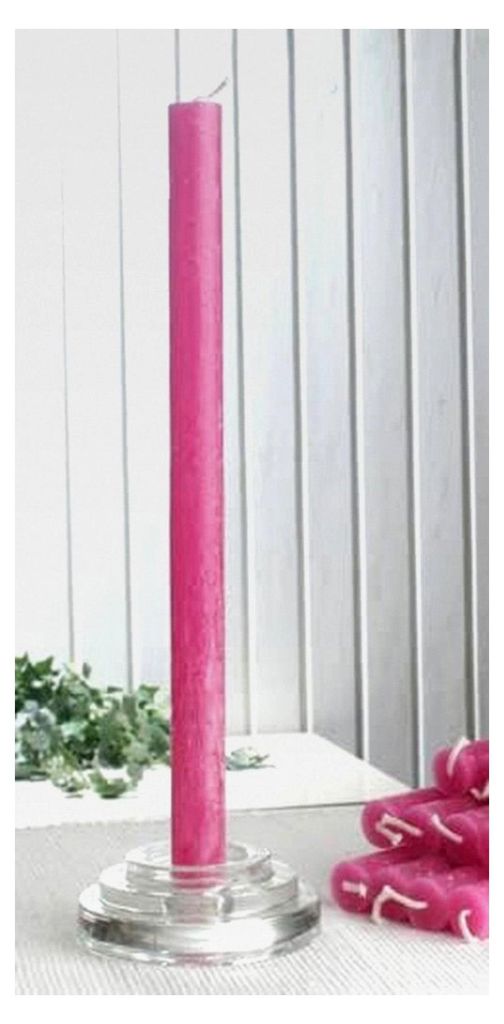 Rustik-Stabkerzen, 12 Stück, ca. 30 x 2,1 cm Ø, fuchsia