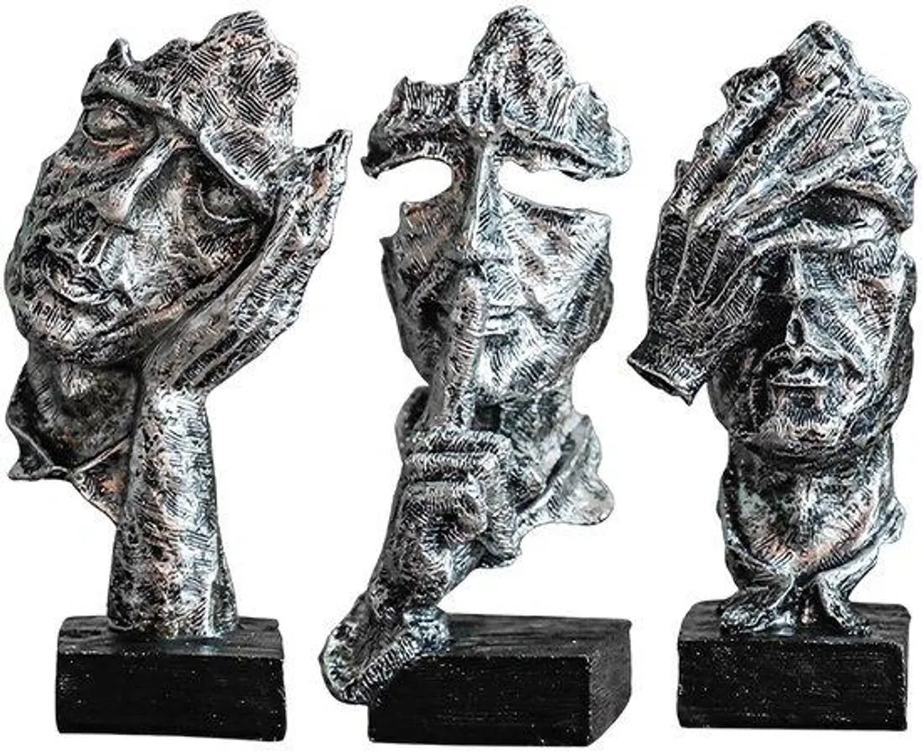 Décoration d'Étagère Moderne Set de 3 Figurines pour Bureau et Bibliothèque