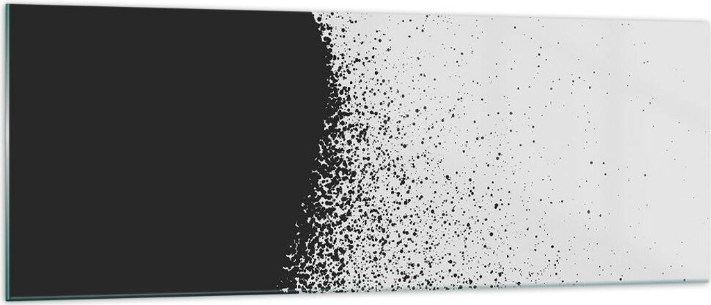 Bilder auf glas - Einteilig - Abstraktion Schwarzweiß Geometrie - 140x50cm - Glasbilder - Wandbilder - Bilder - Wanddekoration aus Glas - Glas Bil...