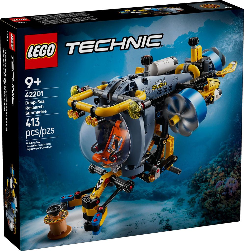 LEGO Technic – Tiefseeforscher U-Boot | Realistisches Unterwasserfahrzeug mit Greifarmen & Antrieb - 42201 413 Teile