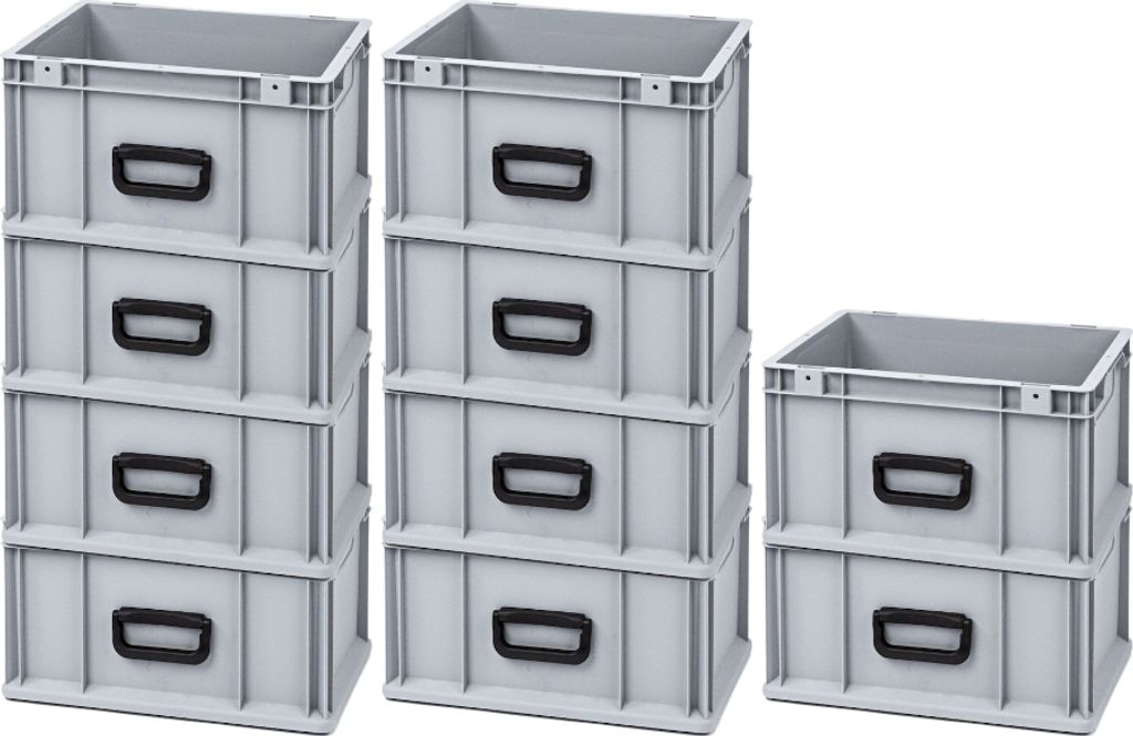 SparSet 10x Eurobox NextGen Portable Uno Germany | HxBxT 22x30x40cm | 20 Liter | Eurobehälter, Transportbox, Transportbehälter, Stapelbehälter