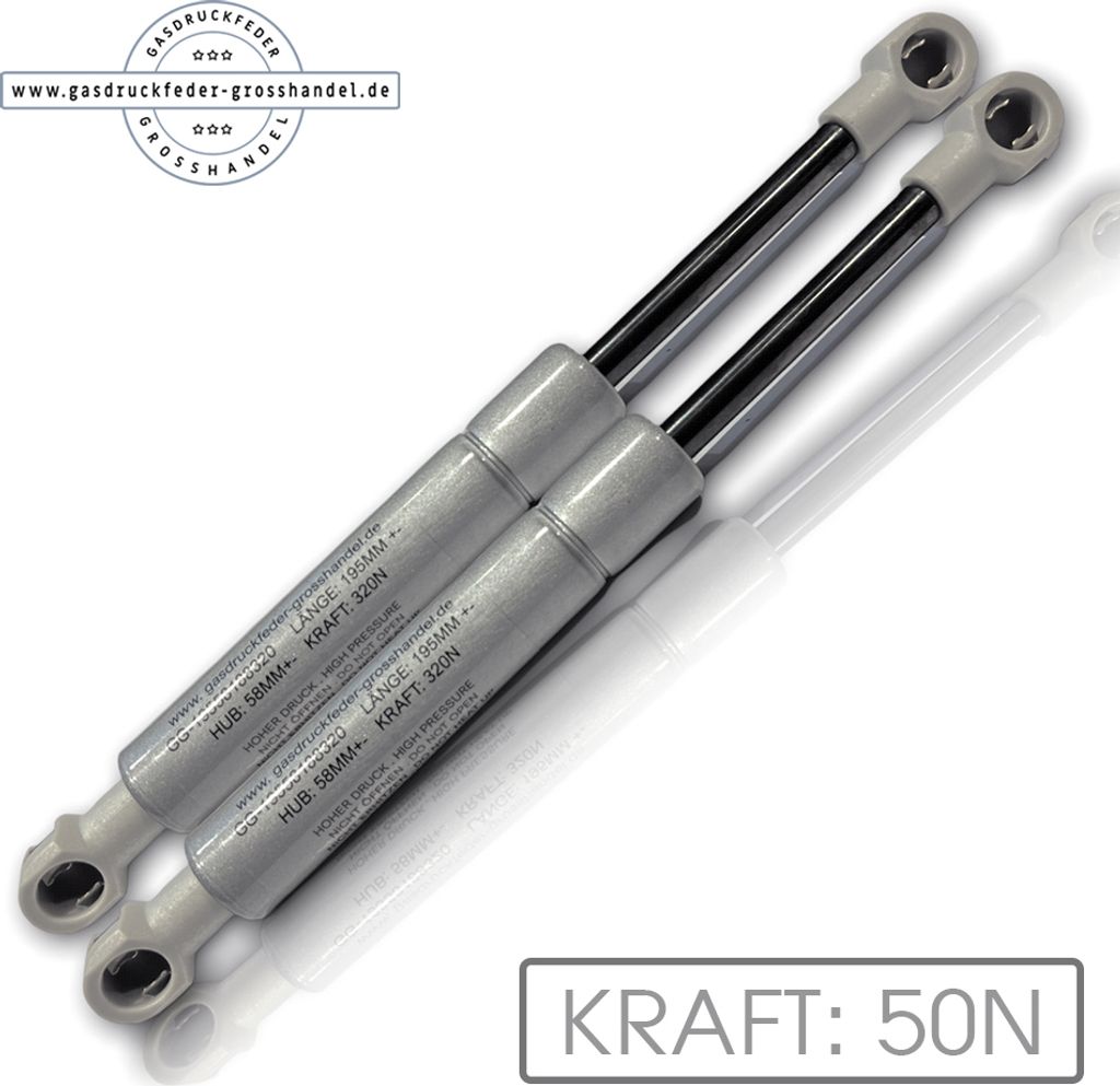 2x Gasdruckfeder Ersatz LIFT-O-MAT 50N 195mm Produktbild 