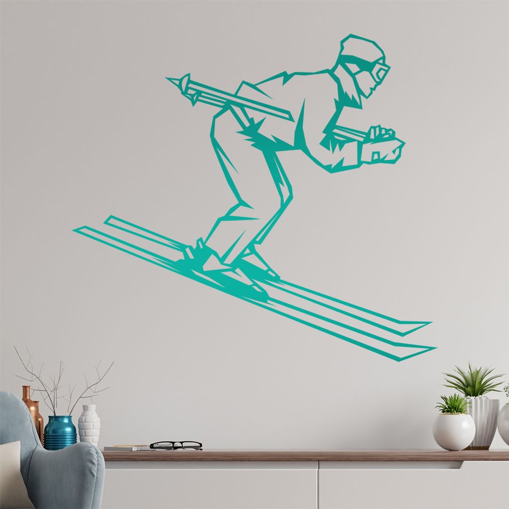Schispringer Wandtattoo in 6 Größen - Wandaufkleber Wall Sticker - Dekoration, Küche, Wohnzimmer, Schlafzimmer, Badezimmer