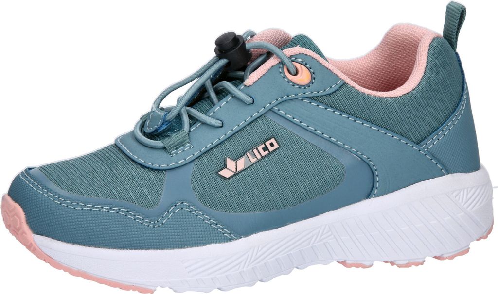 LICO Mädchen Sportschuh zum Schnüren petrol/rosa mit Gummisenkel 29