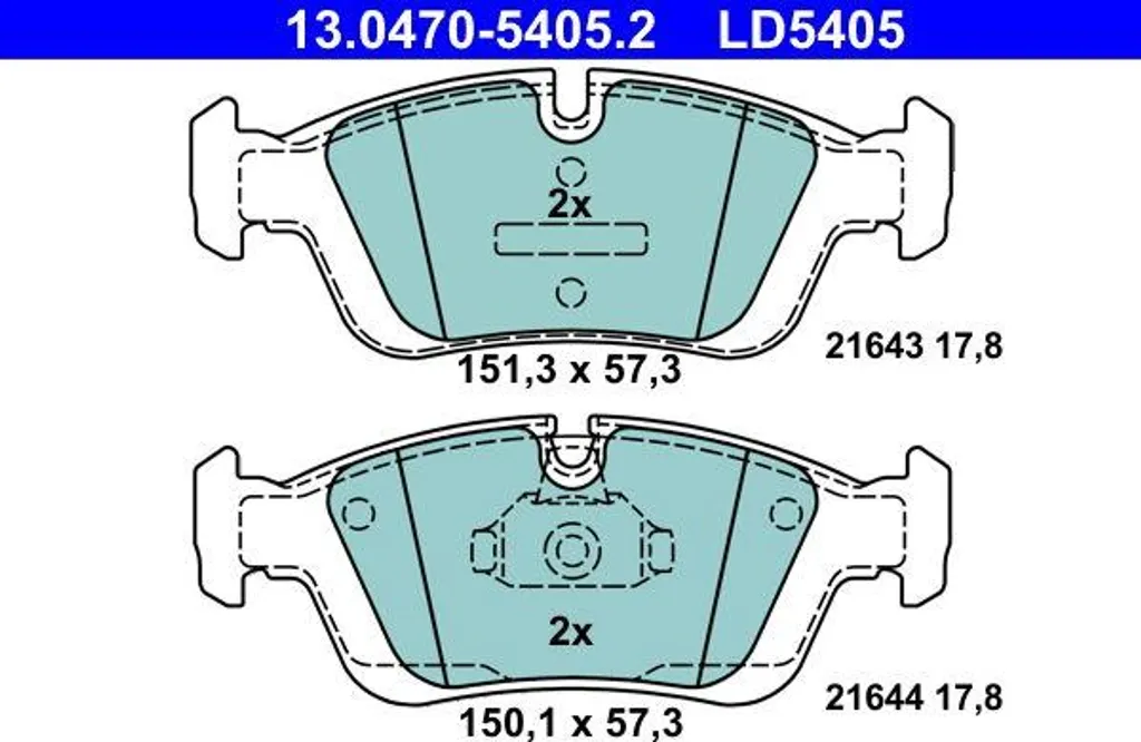ATE 13.0470-5405.2 Jeu de Plaquettes de Frein pour Série 3 E36 E46