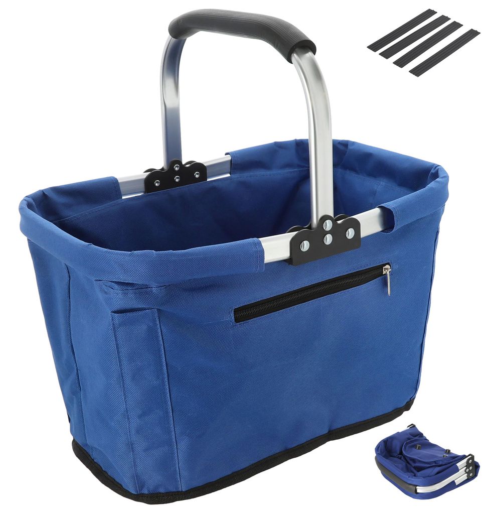 Einkaufskorb faltbar blau Aluminium Polyester 600D Produktbild 