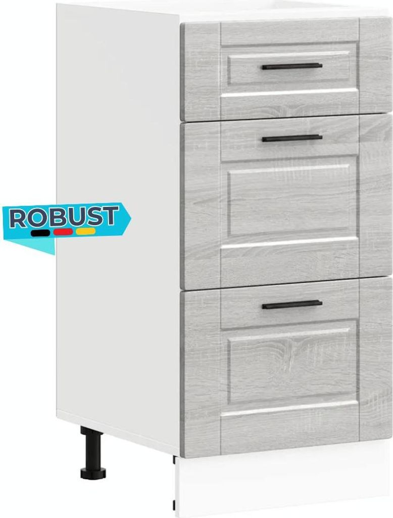 Küchenunterschrank SAMU Grau Sonoma 40x46x81,5 cm | Küche Unterschrank mit Schublade