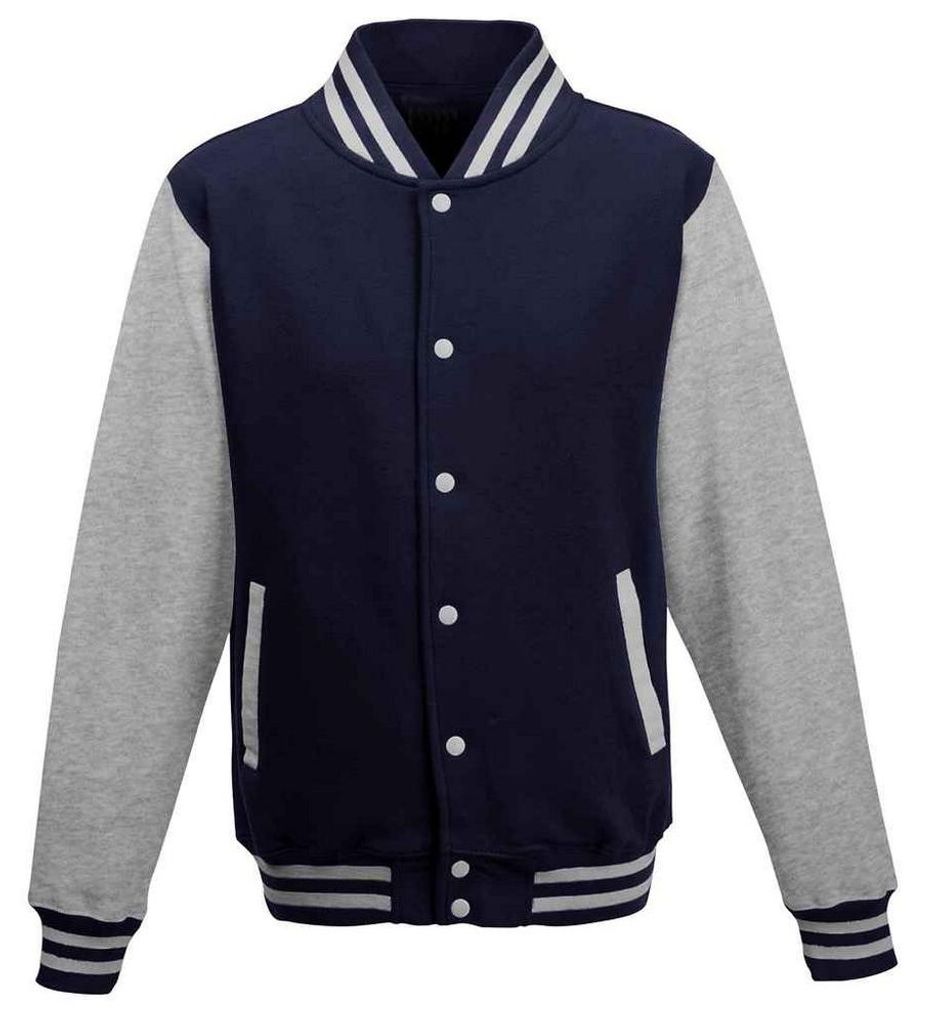Awdis - Varsity-Jacke (US-College-Stil) für Herren/Damen Uni LT2112 (XL) (Marineblau/Grau meliert)