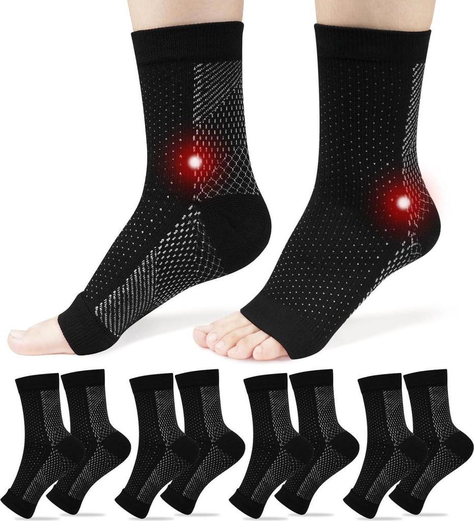 ACWOO Calze a compressione per neuropatia 4 paia nero L/XL Immagine del prodotto 