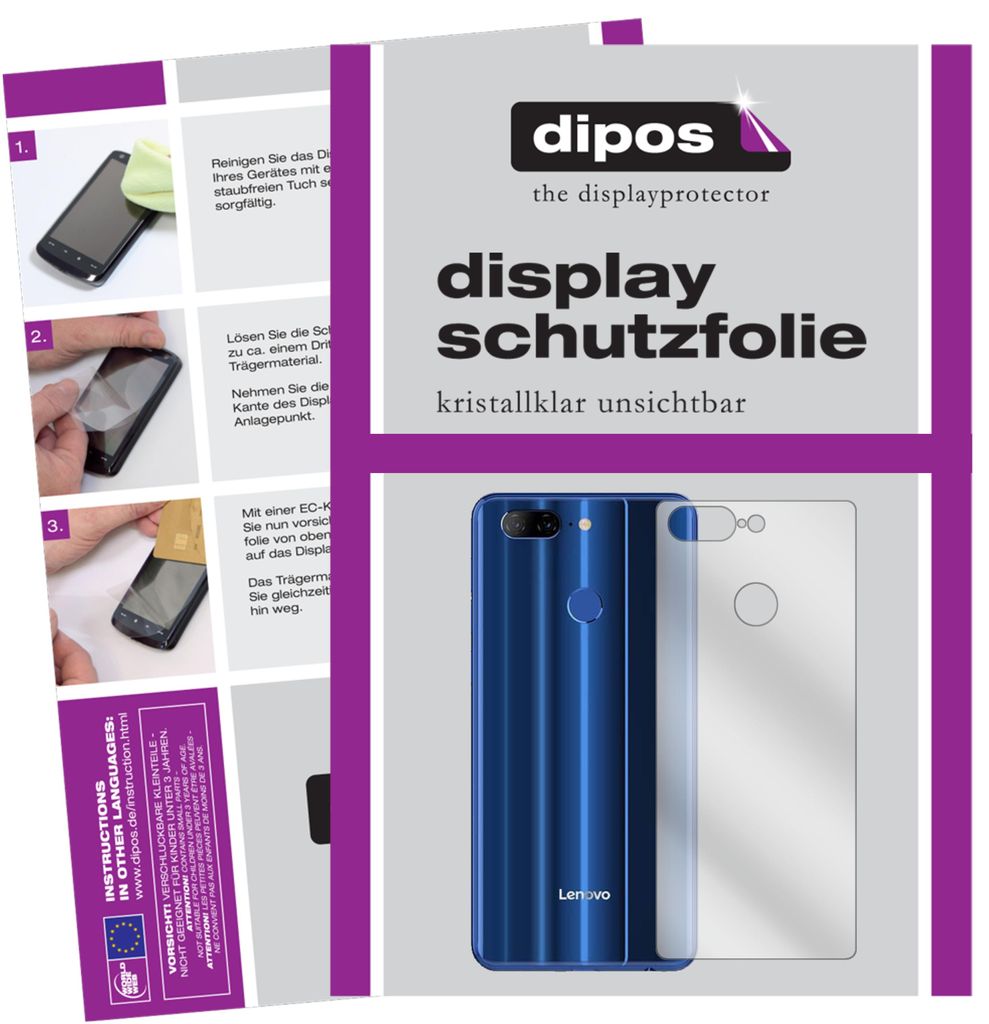 2x Schutzfolie für Lenovo K9 Rückseite klar Displayschutzfolie Display Schutz