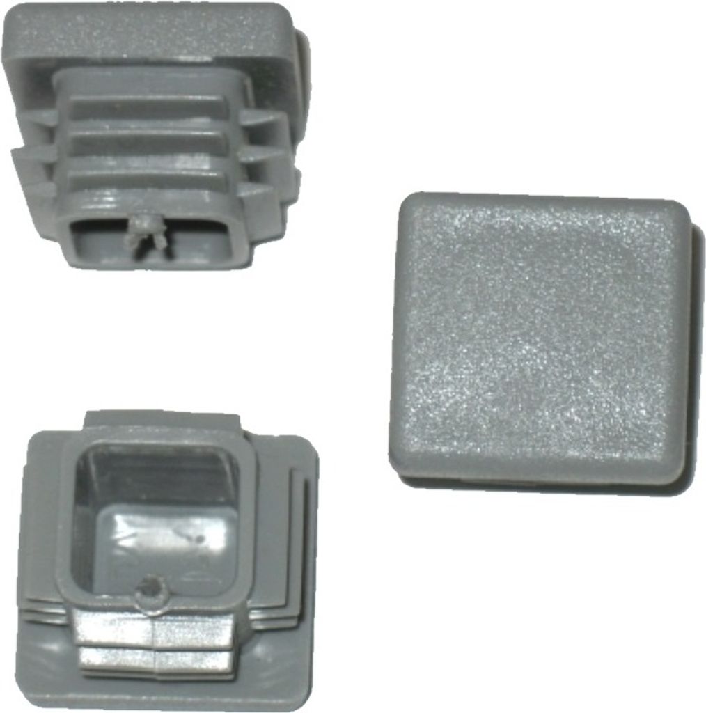 5 x Lamellenstopfen Vierkantrohrstopfen 25 x 25 mm (Außen) Stopfen GRAU