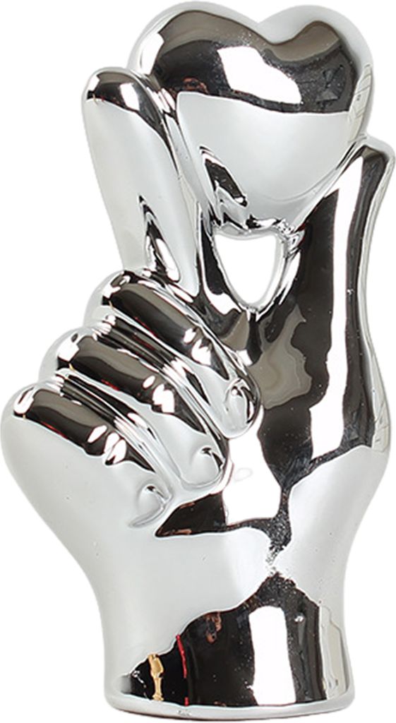 1/2 Stücke Liebe Herz Geste Figurine Hält Herz Hand Keramik Statue Skulptur Home Office Hochzeit Party Desktop Dekoration Ornament