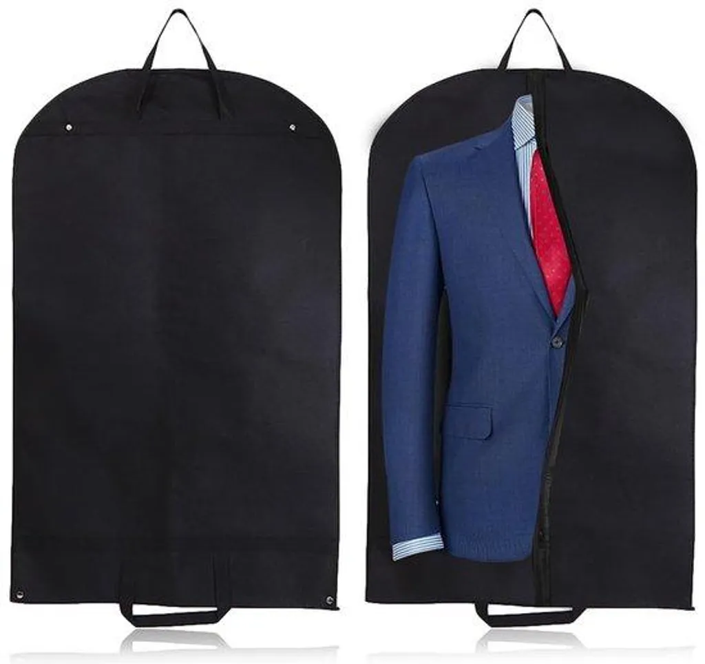 Sac de voyage pour vêtements noir 120 x 60 cm - Lot de 2 housses de transport