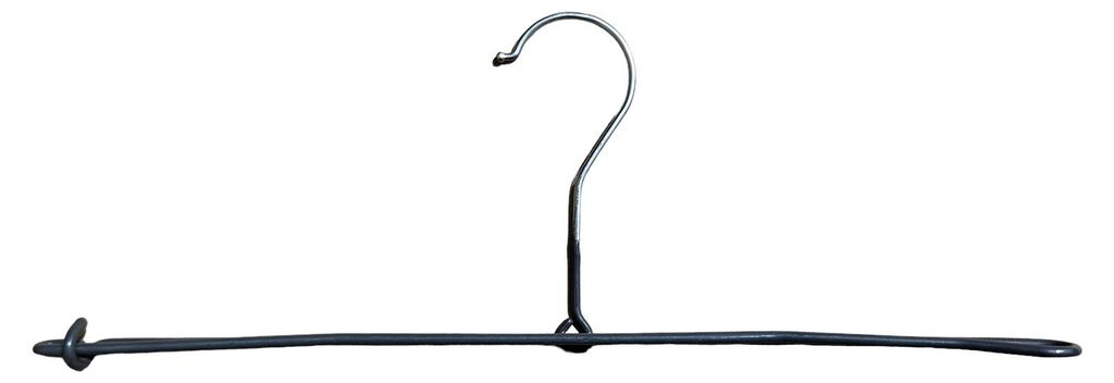 Rutschfester Hosen-Klemmbügel aus Metall, 34 cm breit Produktbild 
