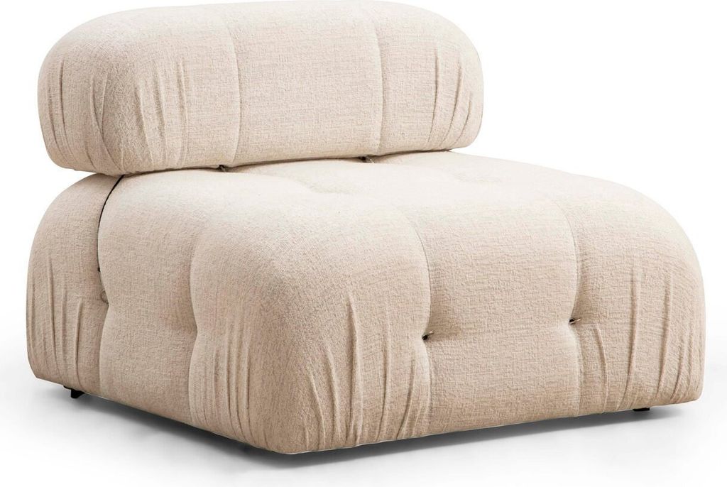 Mittleres Modul für Sektionssofa aus Stoff Bubble 1 - Beige