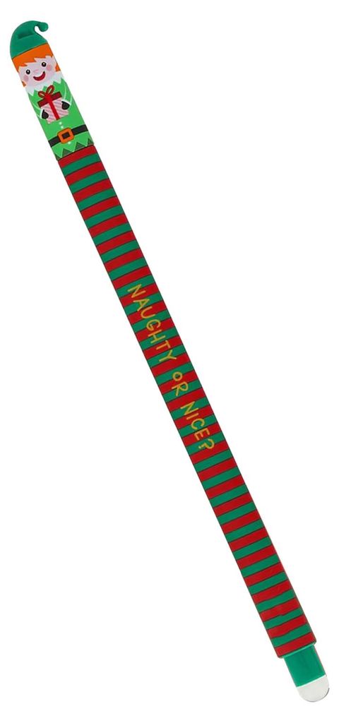 Radierbare Stifte im Weihnachtsdesign mit Weihnachtsmann, Rentier und Elfen. Schreibt sanft. Schrein für Schüler und Lehrer.