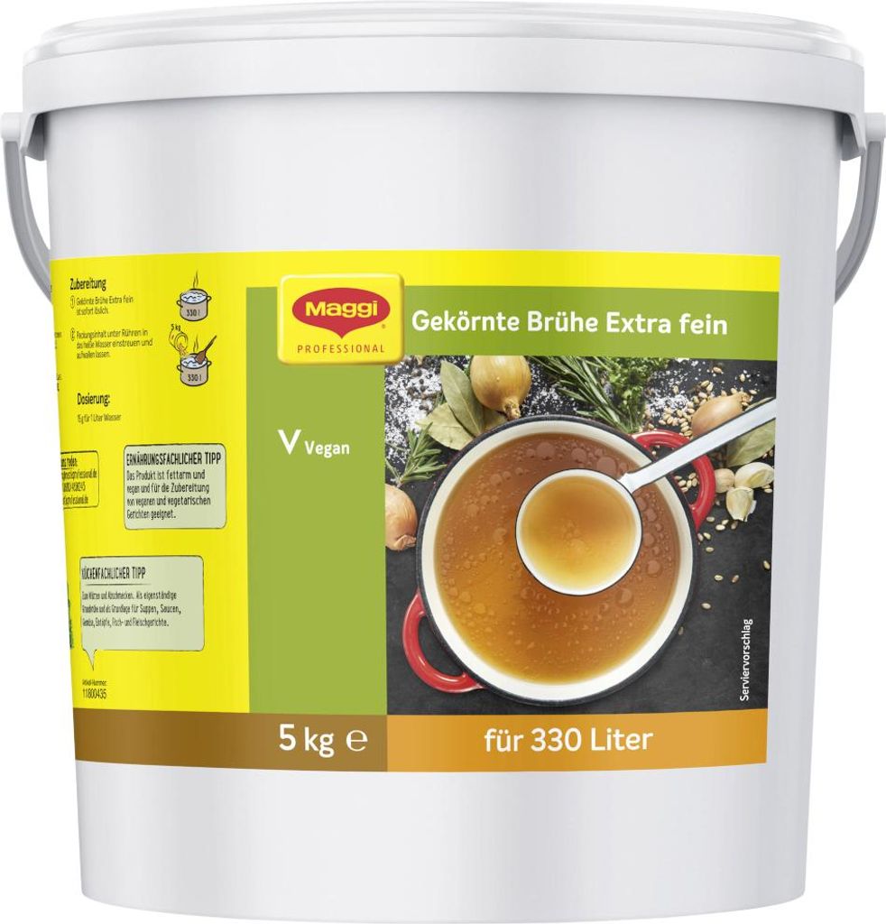 Maggi Gekörnte Brühe Extra fein 330 Liter Großpackung für Gastro 5000g