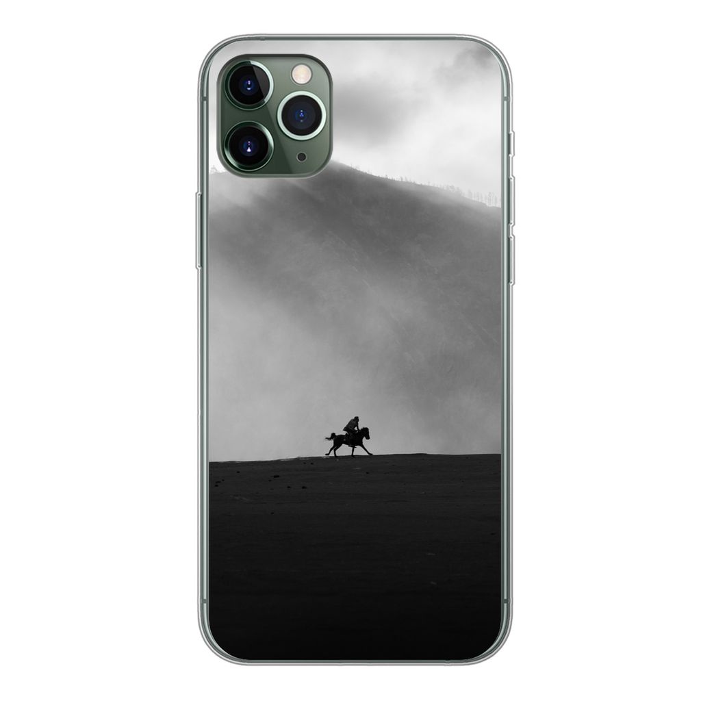 MuchoWow Handyhülle Schutzhülle Hülle für iPhone 11 Pro Max Pferd - Licht - Berg Silikon Softcase Handy Hülle - Schutz